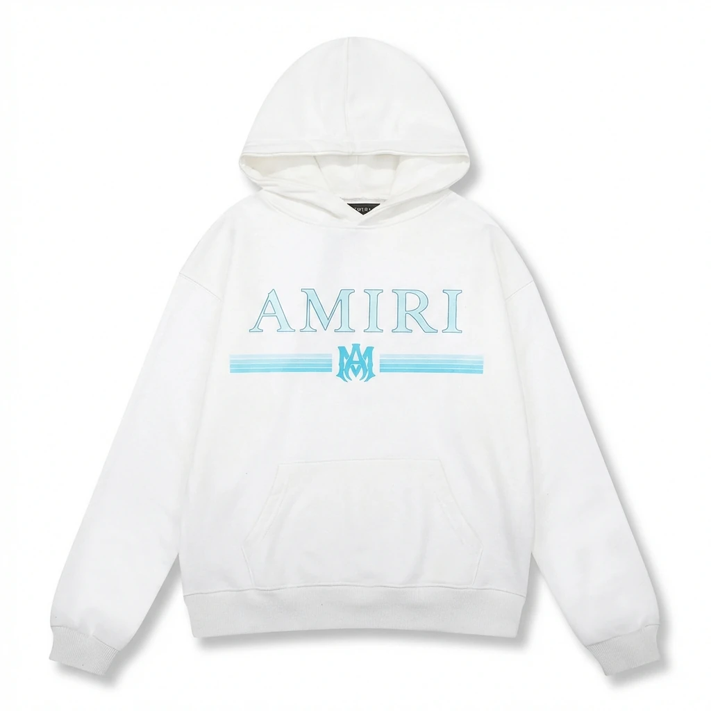AMIRI letter - printed white hoodie