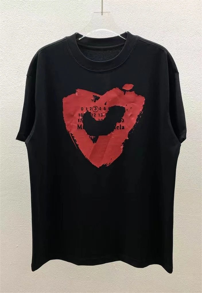 Maison Margiela Heart Print Cool Black T-Shirt