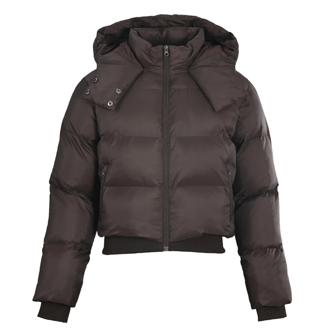 Layering Cropped Puffer Jacket by Independent Design - Dark Brown