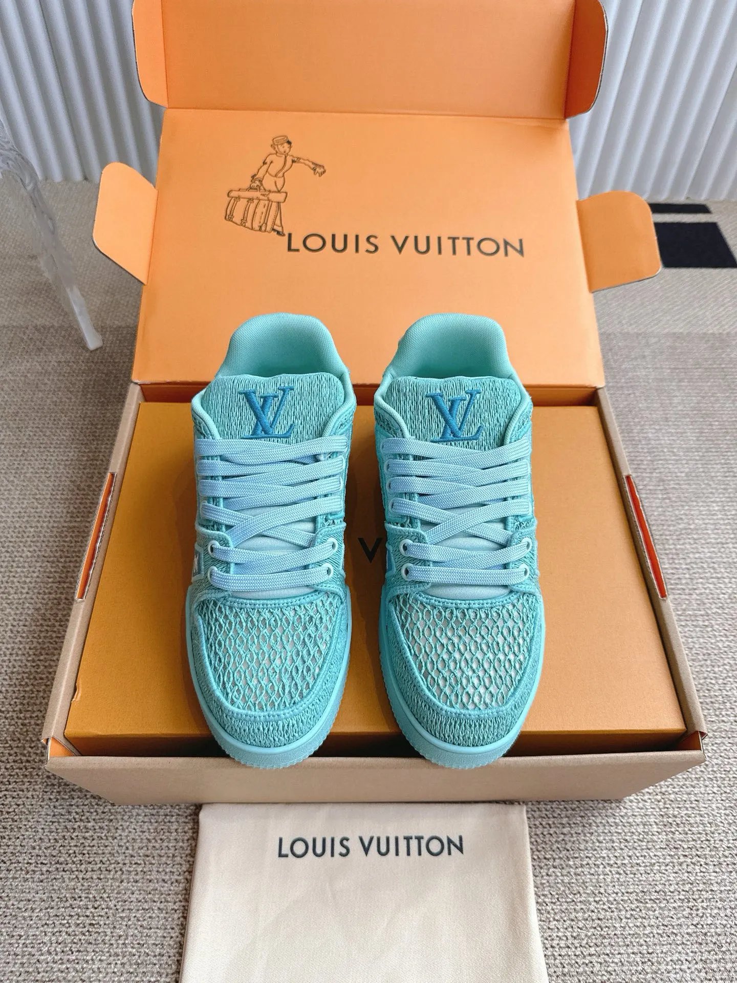 Louis Vuitton Turquoise Low-top Sneaker with Turquoise Low-top in for Casual Outfits