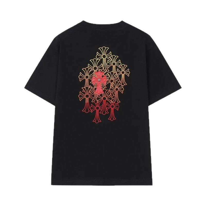 Chrome Hearts Cross Embroidered Street Style Black T-Shirt