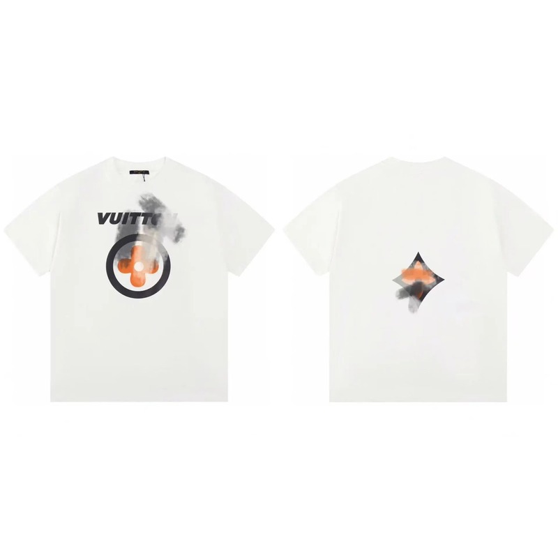 Louis Vuitton Blurred Monogram Trendy & Cool White T-Shirt