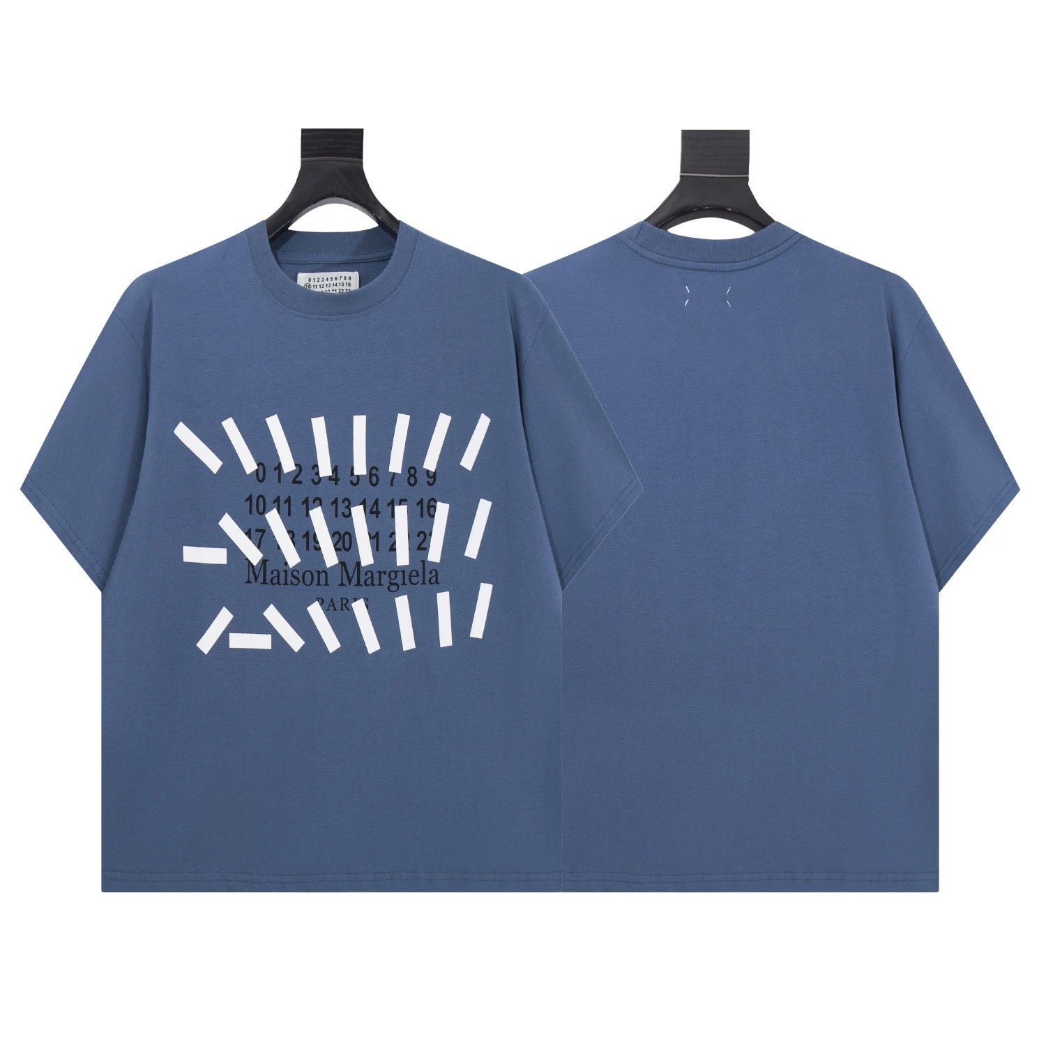 Maison Margiela Digital Print Street Style Grey-blue T-shirt