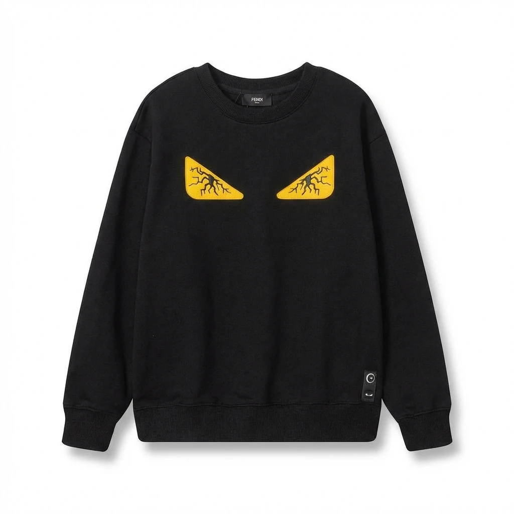 Fendi Monster Trendy Cool Black Sweatshirt