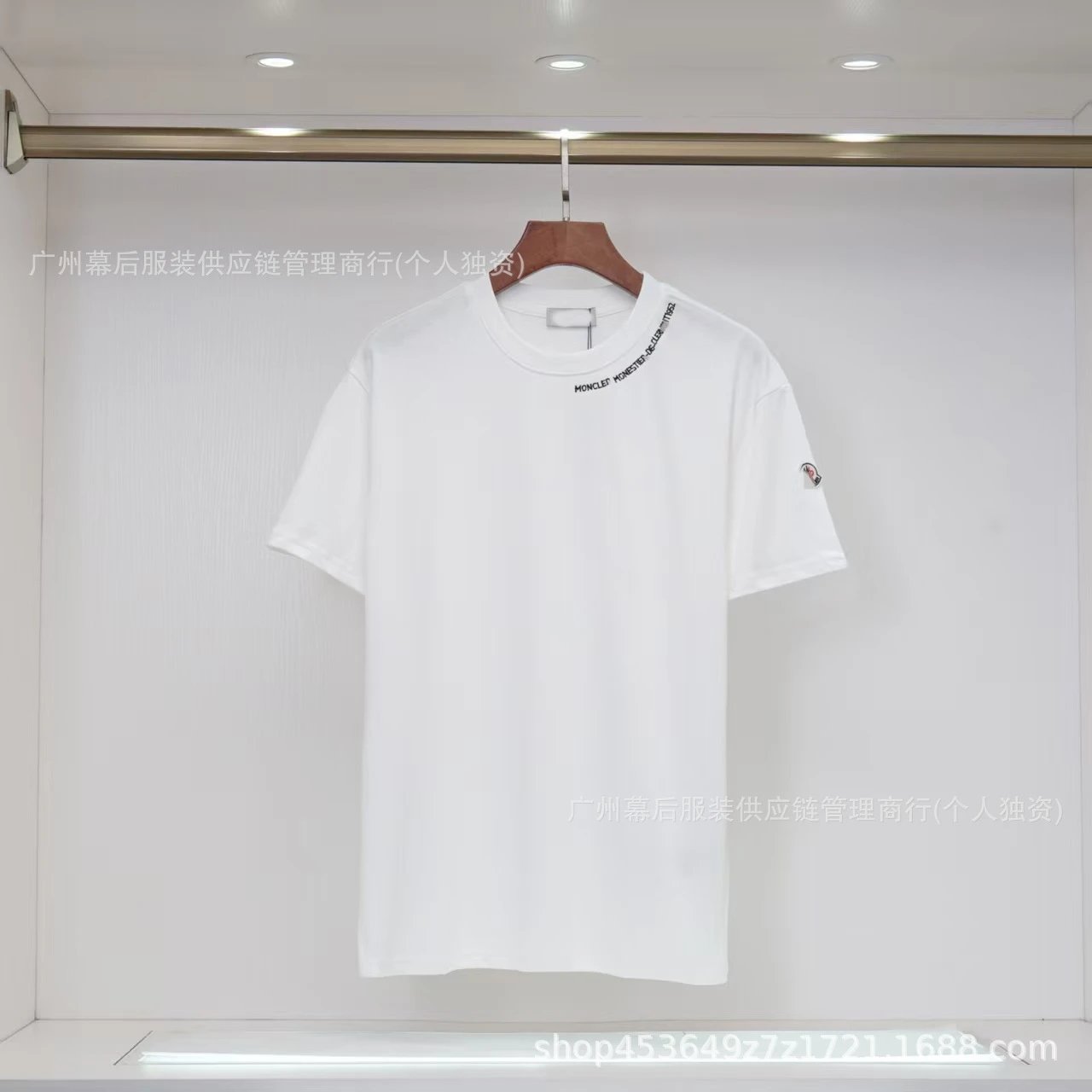 Moncler Embroidered Casual Style White Short-sleeve T-shirt