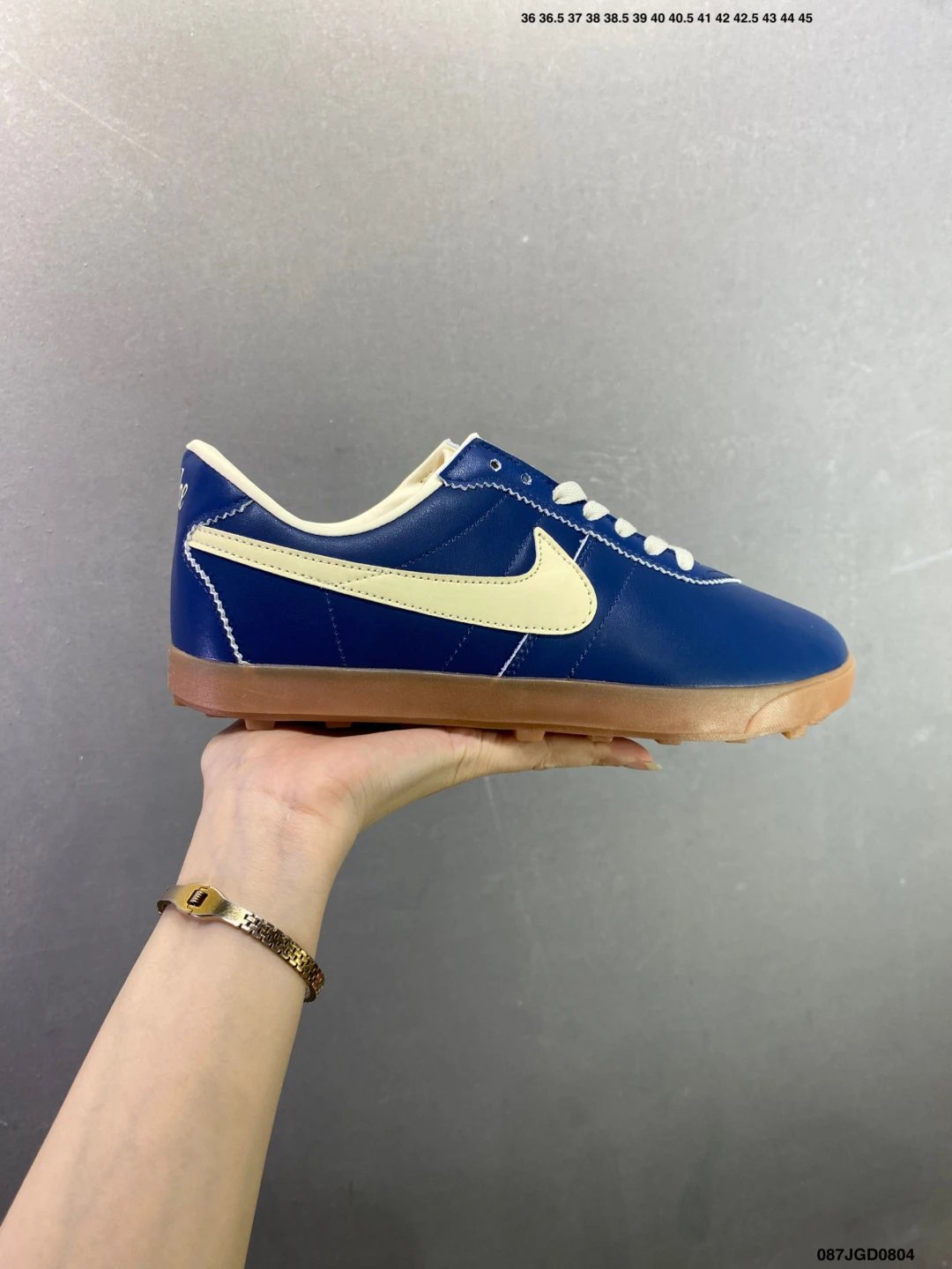 Nike Waffle-Sole Runners, Blue and Cream and Slim Mesh Upper
