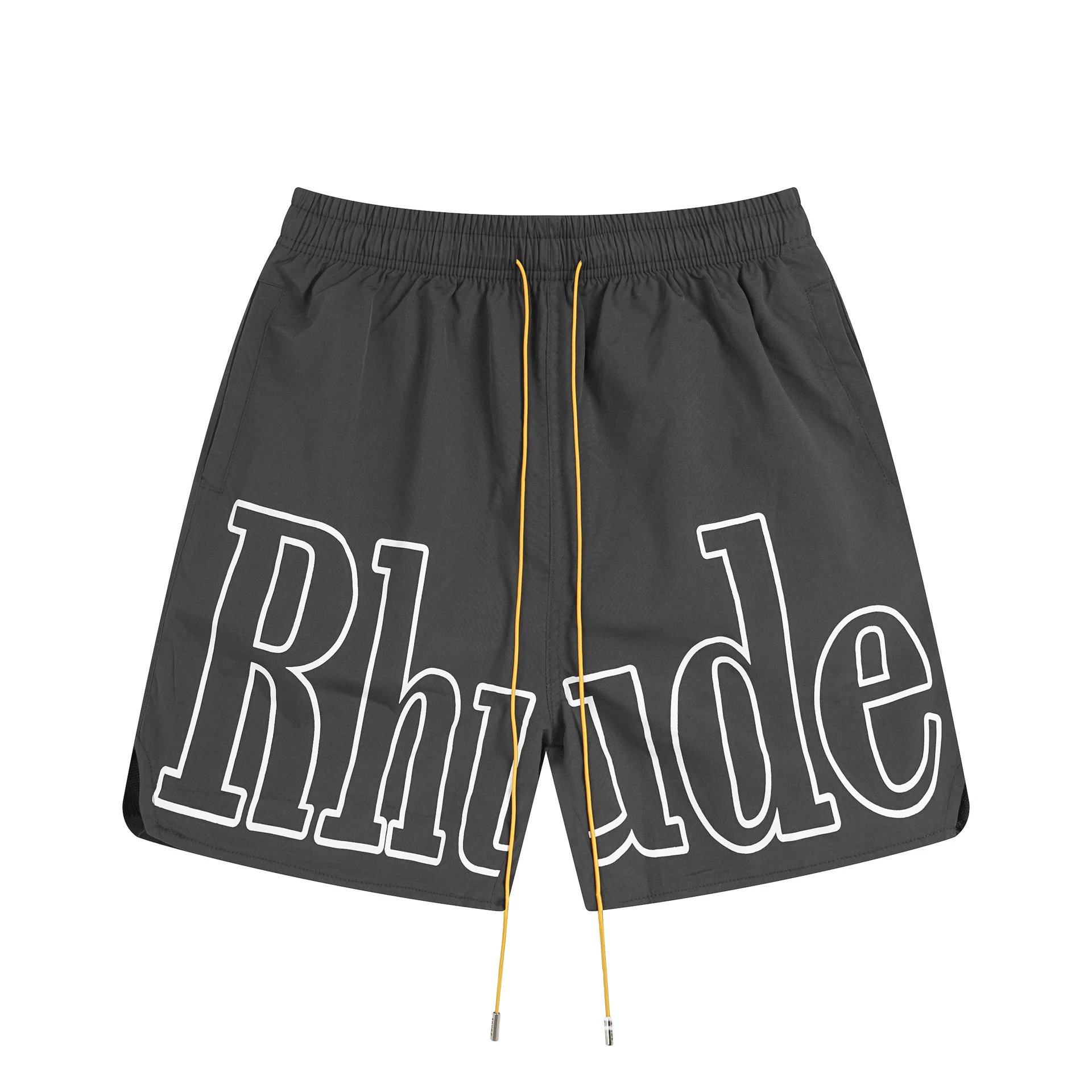 RHUDE letter-style black shorts