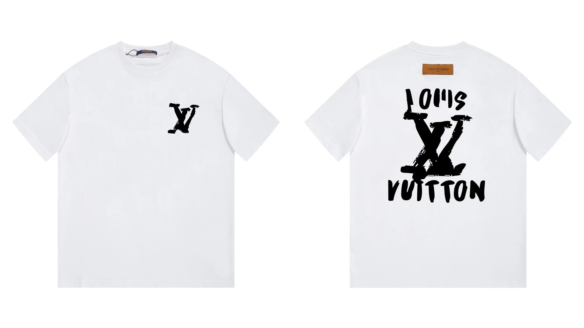 Louis Vuitton Graffiti Street Style White Short Sleeve T-Shirt
