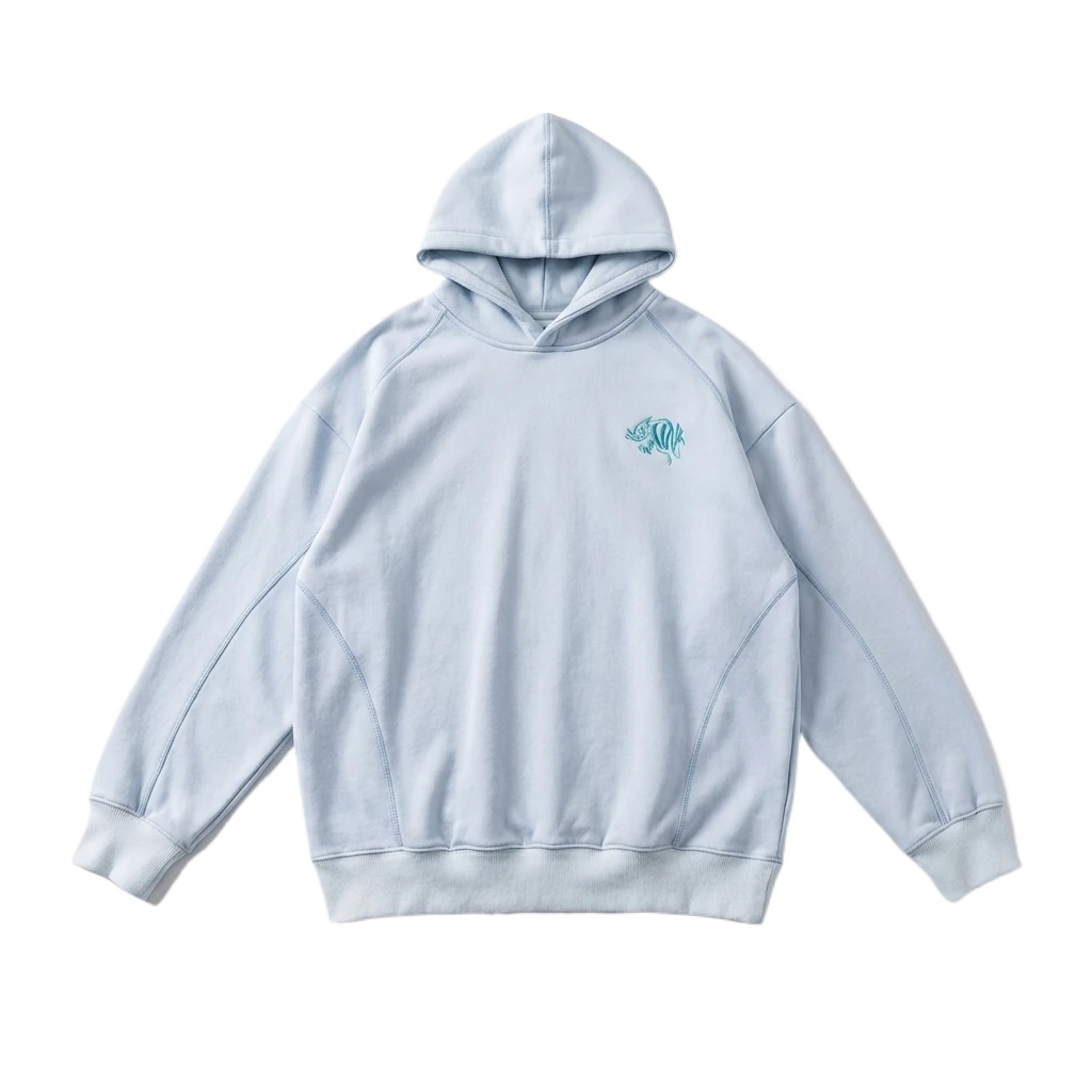 SynaWorld Simple Style Light Blue Hoodie