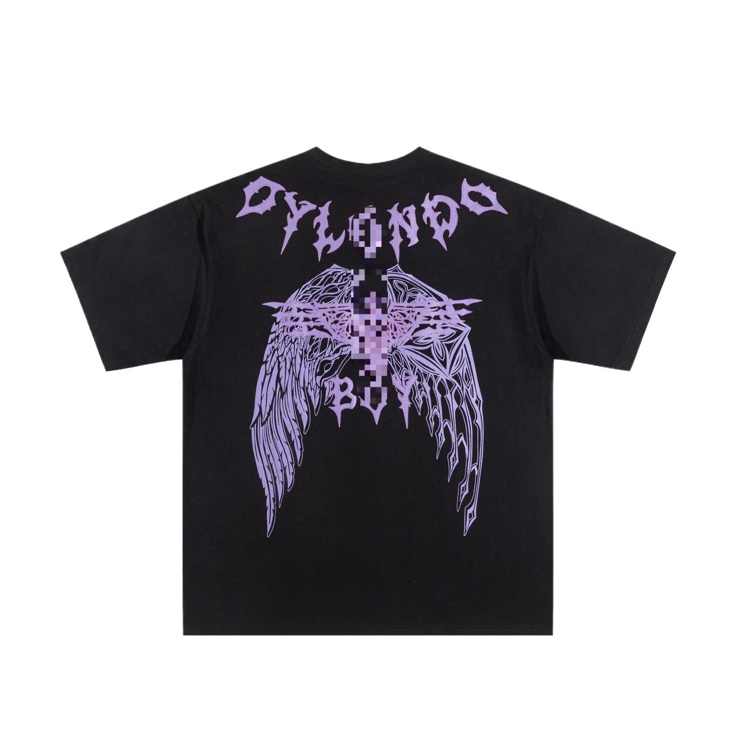 BOY Gothic Wing Print Black Short-sleeve T-shirt