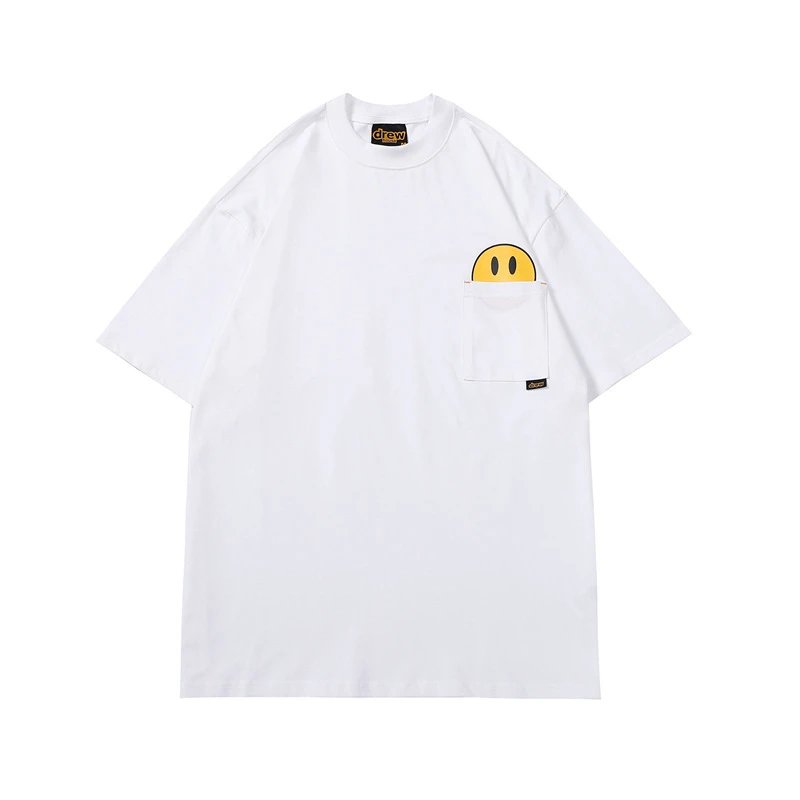 DREW Smiley Face Series Street Style White T-Shirt