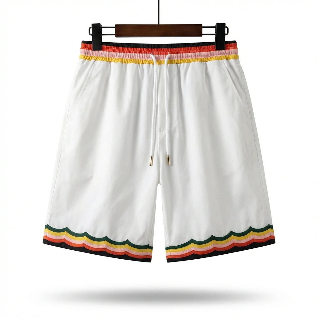 Casablanca Colorful Stripe White Shorts