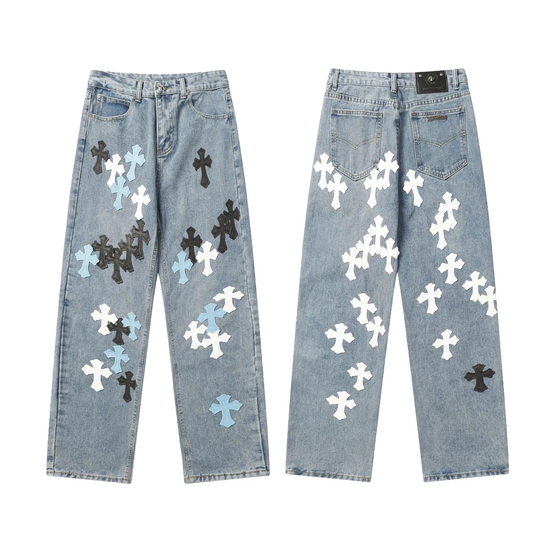 Chrome Hearts Compact Graphic jeans Light Denim Jeans for Sport-Inspired Styling