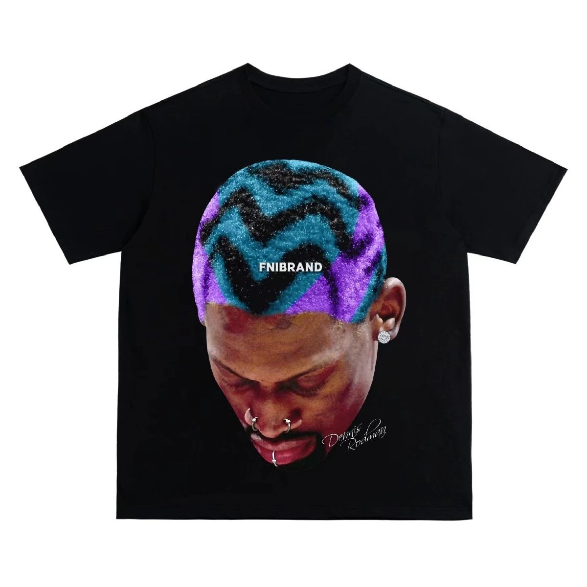 Tupac Casual Portrait graphic T-shirt Black Tupac Collage for Comfortable Styling