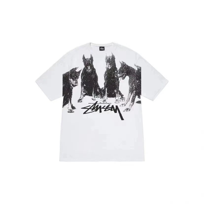 Stussy Casual Graphic T-shirt Black White Stussy for Streetwear Looks
