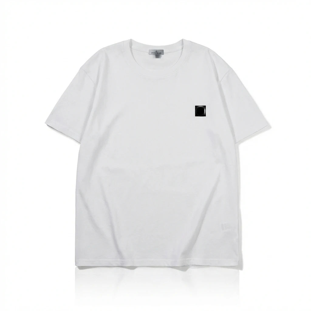 Stone Island minimalist style white T-shirt