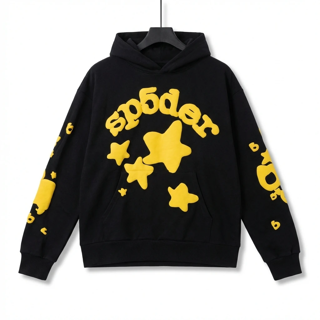 Sp5der Trendy and Cool Style Black Hoodie