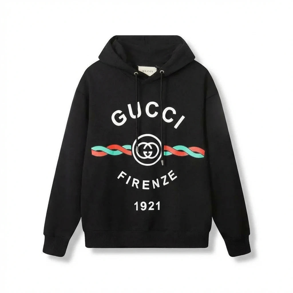 Gucci retro-style black hoodie