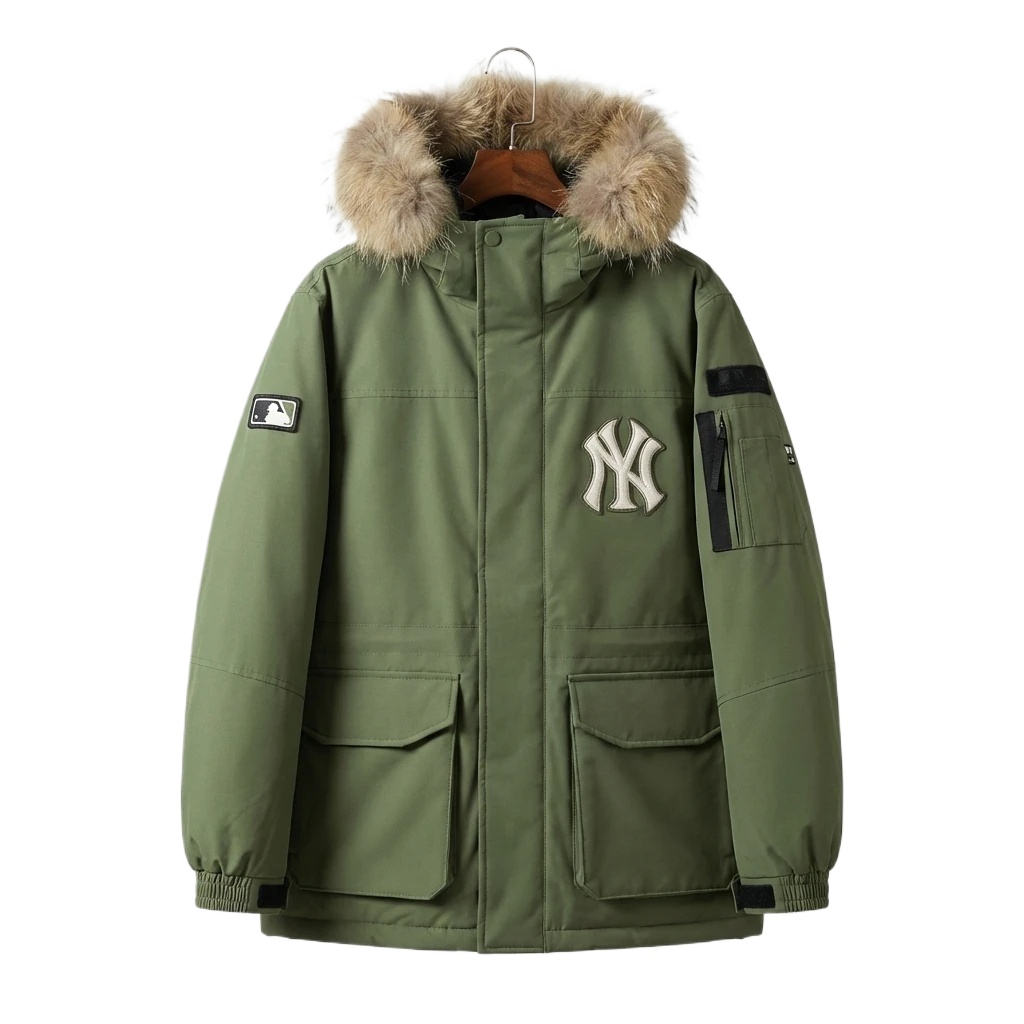 MLB trendy style army green down jacket