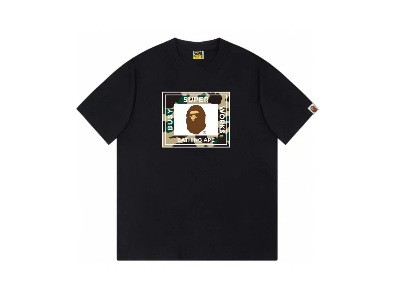 Bape camouflage style black T-shirt