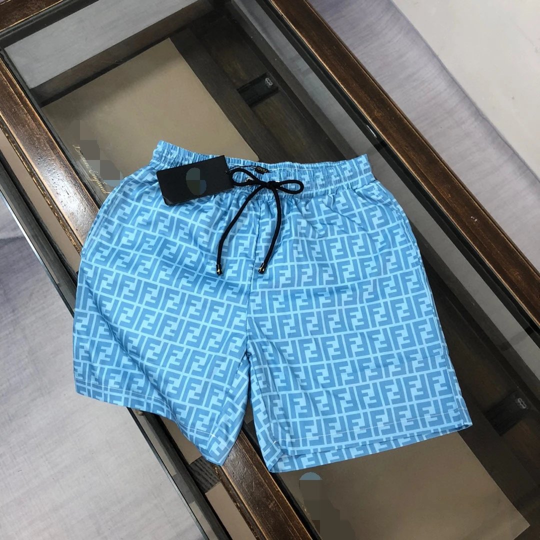 Fendi FF Monogram Light Blue Streetwear Shorts