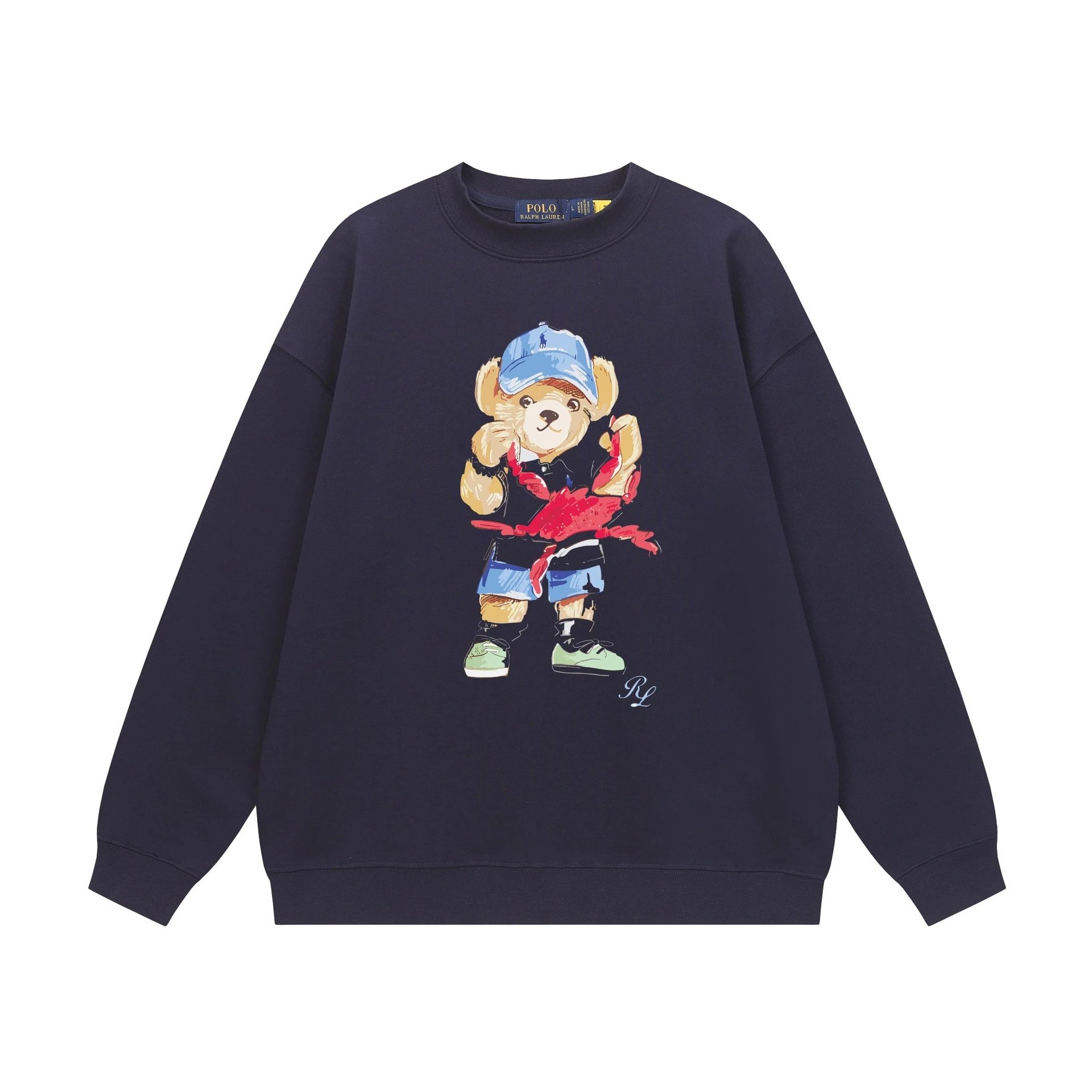 Ralph Lauren bear print navy blue sweatshirt