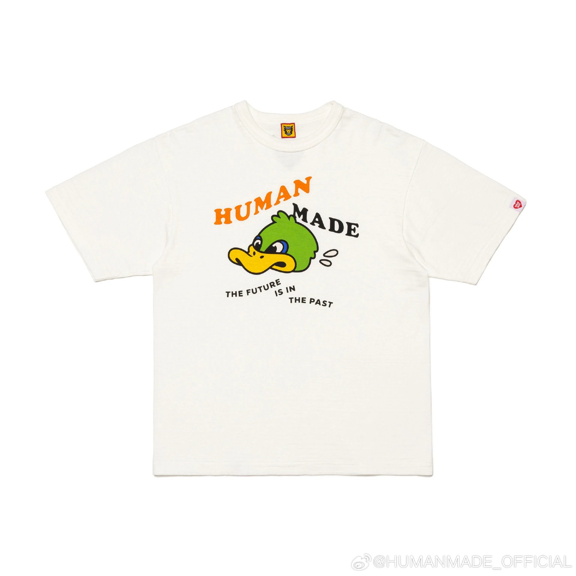 HUMAN MADE Green Duck Print Japanese Streetwear Off-white Short-sleeve T-shirt