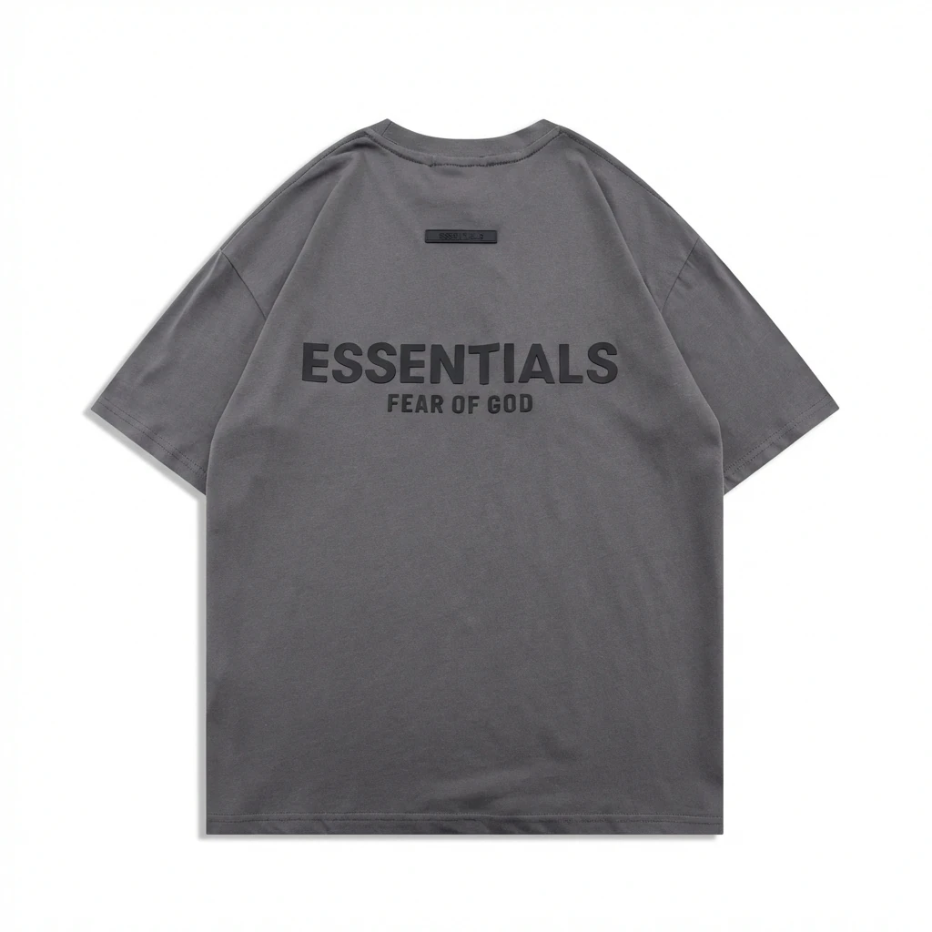 ESSENTIALS Simple Grey Short-sleeve Shirt