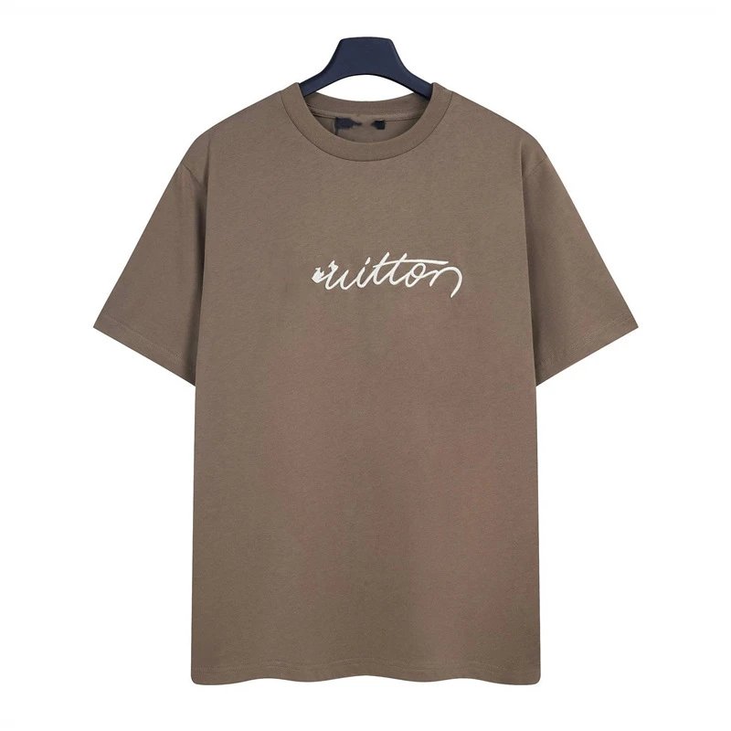 Louis Vuitton Signature Minimalist Khaki Short-sleeve T-Shirt