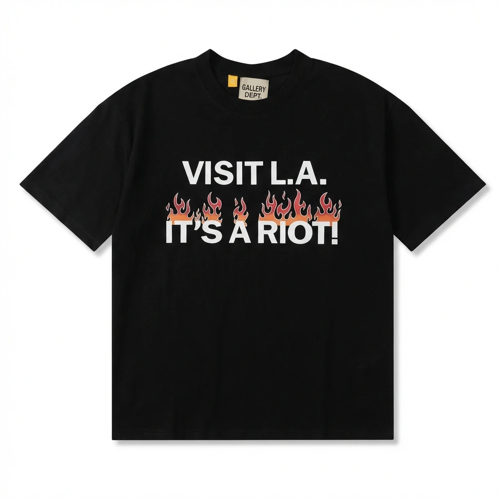 Gallery Dept Flame Print Black T-shirt