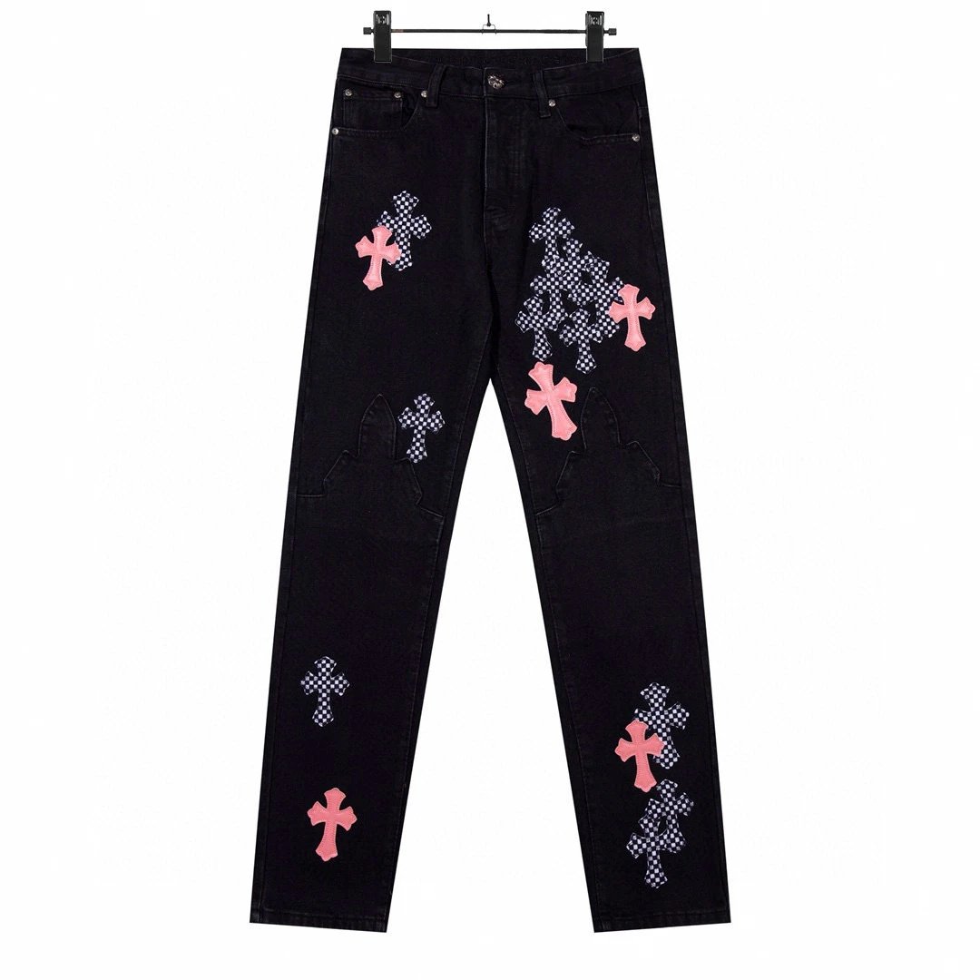 Chrome Hearts Monogram Graphic jeans Light Denim Jeans for Layered Styling