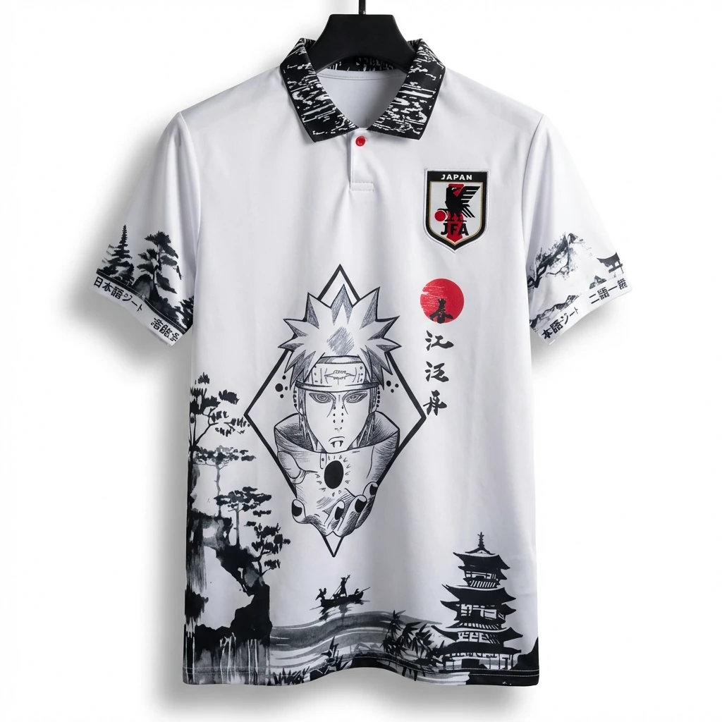 Naruto series and wind white short sleeves