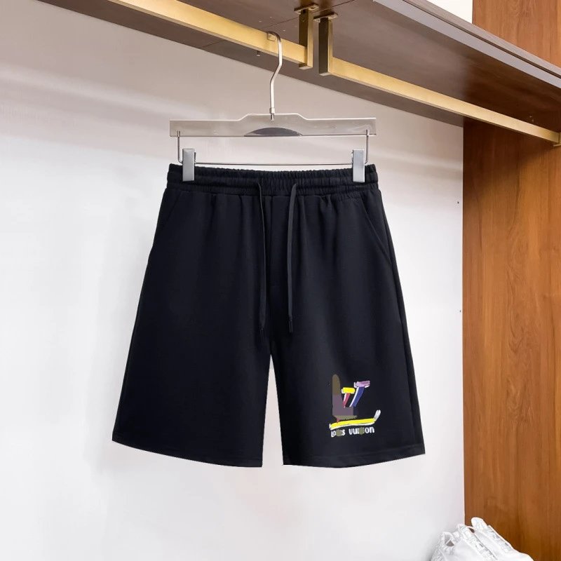 Louis Vuitton Graffiti Casual Style Black Shorts