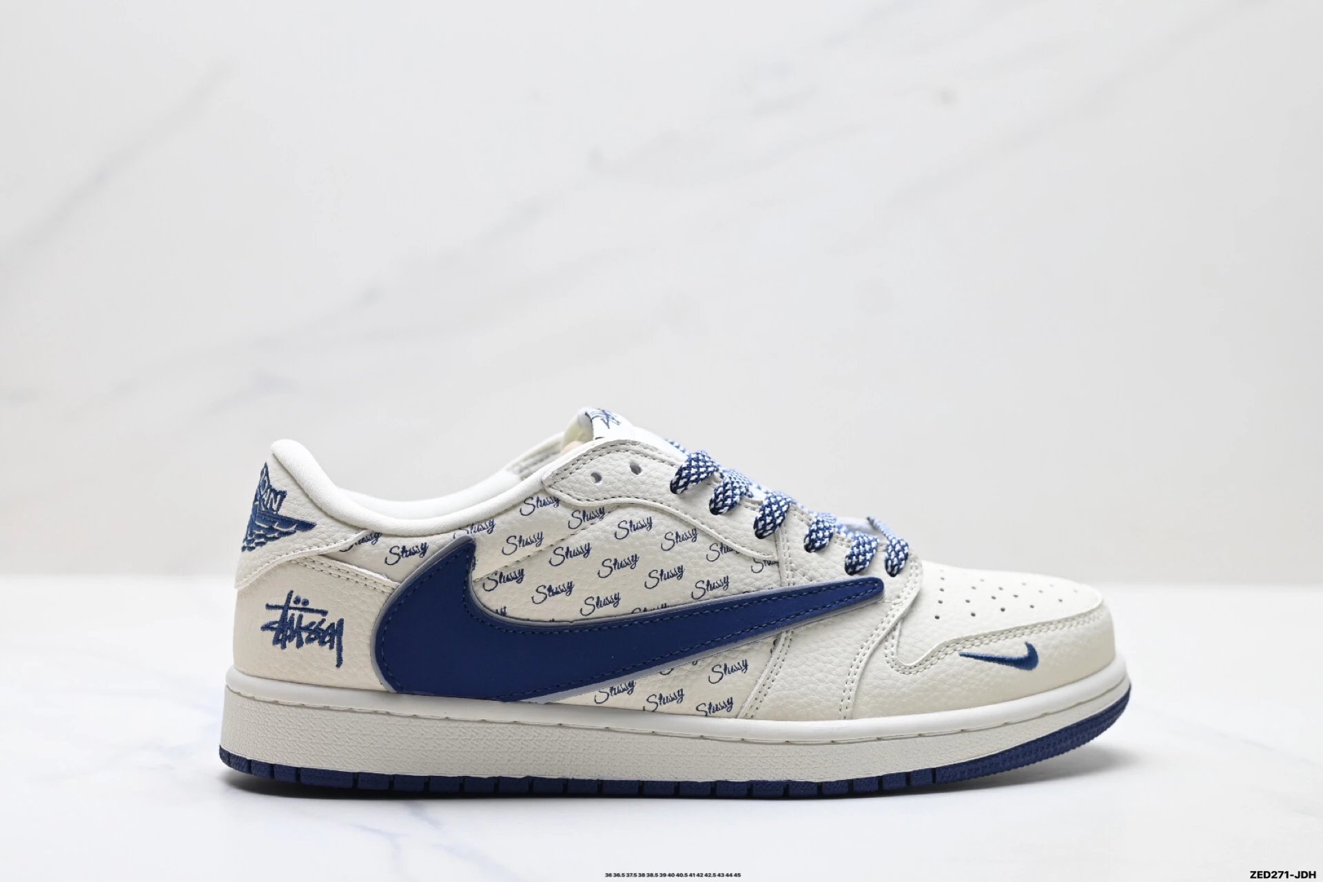 Nike Air Jordan 1 Trendy Style White and Blue Shoes