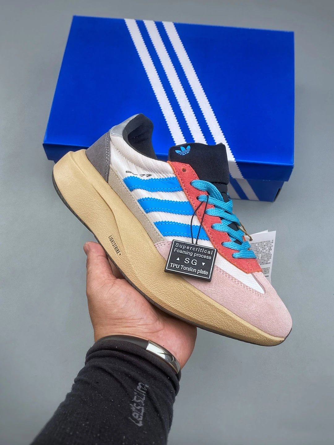 Adidas Pastel Multicolor Low-Profile Sneakers Highlighting Tonal Branding