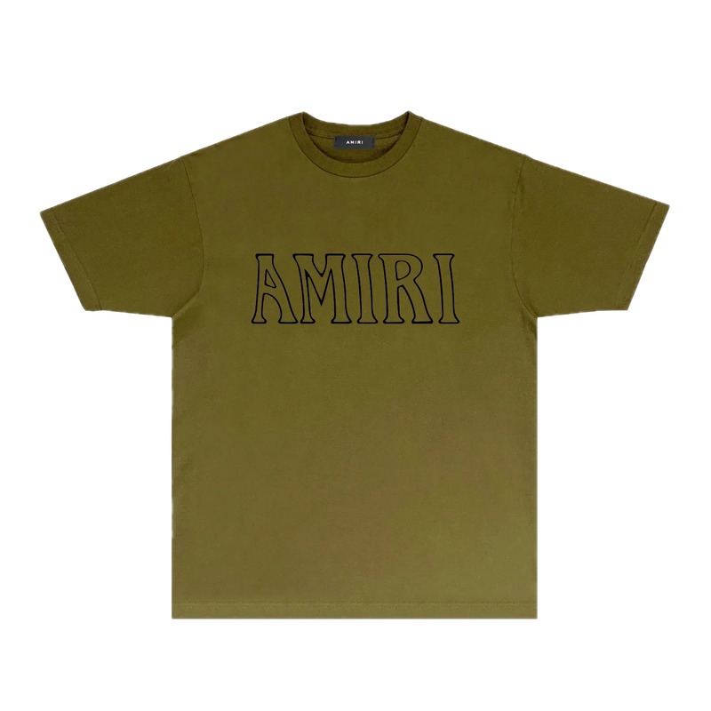 AMIRI Basic Style Minimalist Olive Green T-shirt