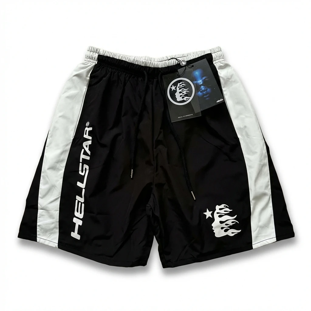 Hellstar Street Style Black and White Shorts