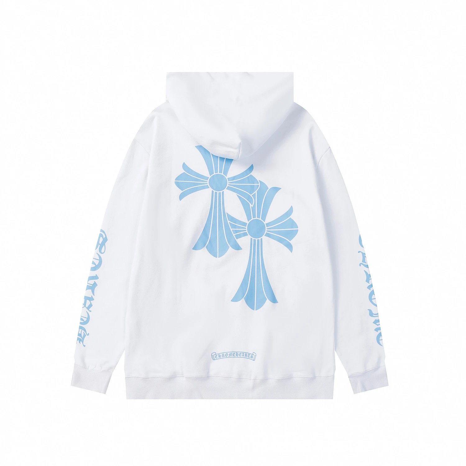 Chrome Hearts Casual Cross graphic hoodie Black Blue Cross for Streetwear Looks