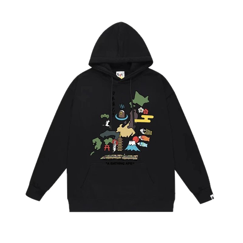 Bape Japanese-style black hoodie