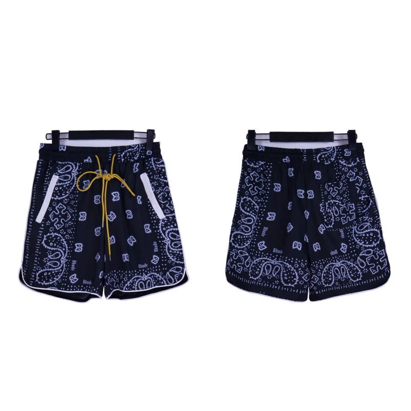RHUDE retro-style black shorts