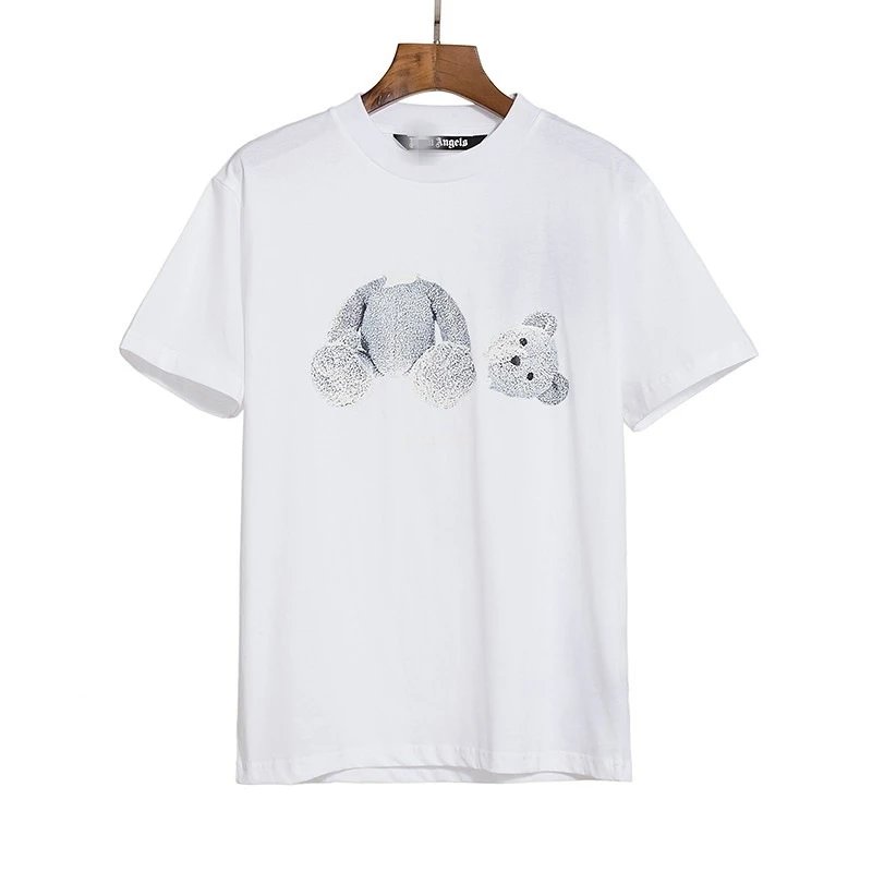 Palm Angels Travel Bear graphic T-shirt White Colorful Bear with Soft Visual Tone