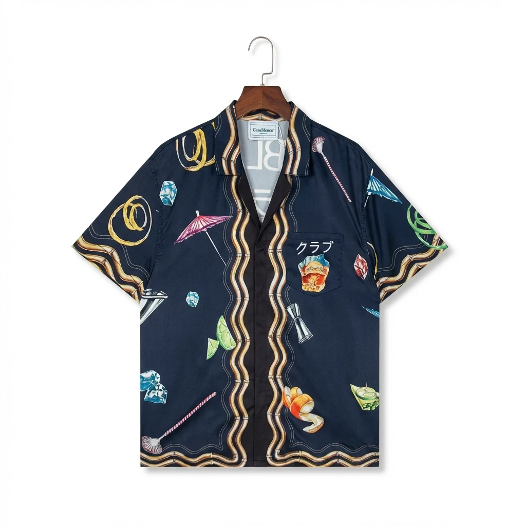 Casablanca Print Retro Short-sleeve Shirt