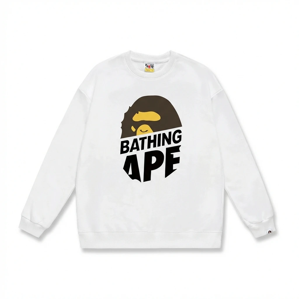 Bape Ape Head Casual White Sweatshirt
