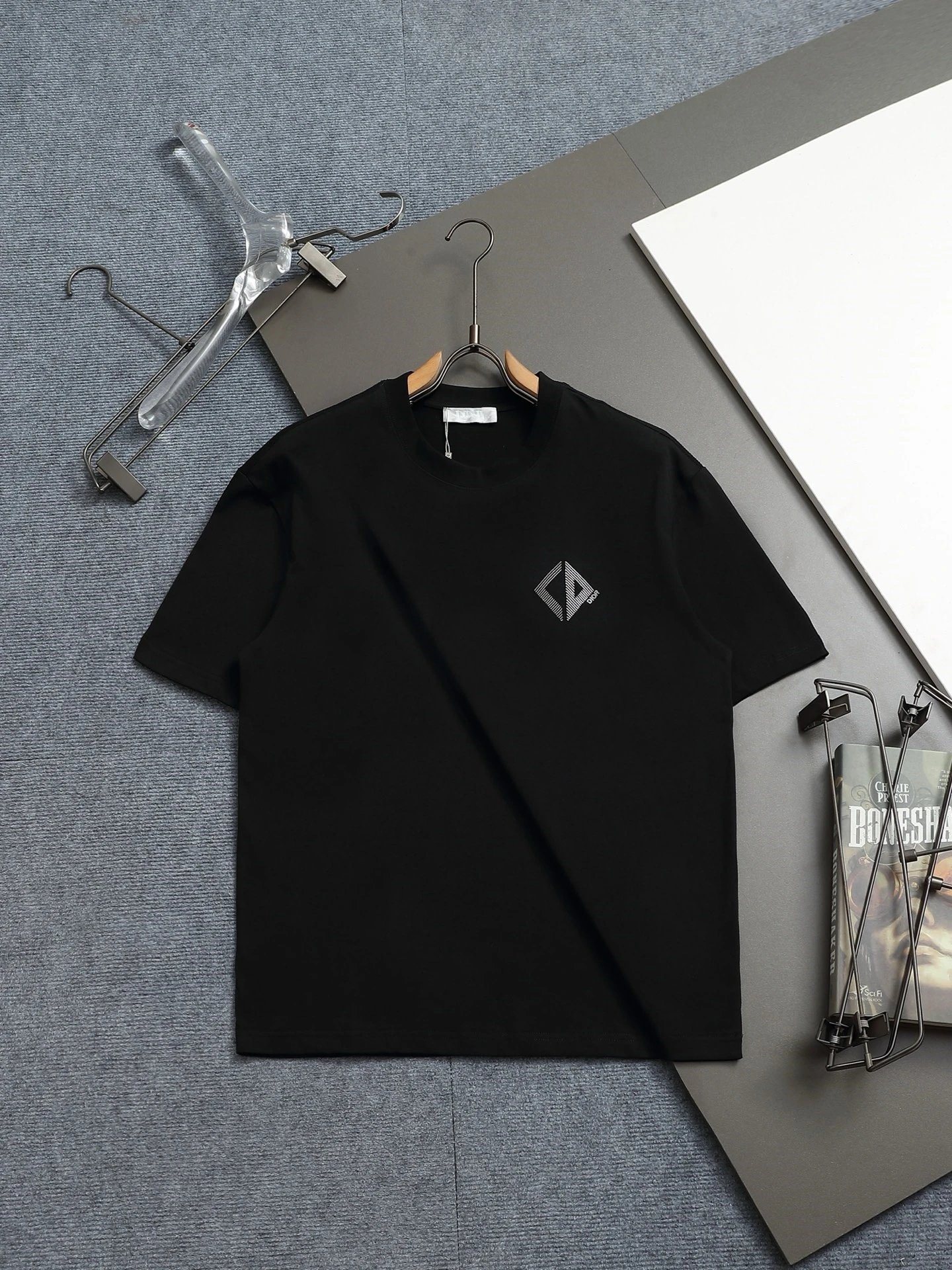 Dior Minimalist Diamond Check Printed Black T-Shirt