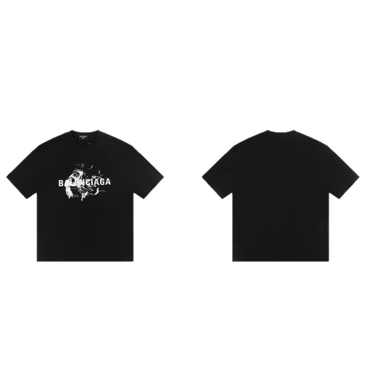Balenciaga Distressed Print Cool Trendy Black T-Shirt