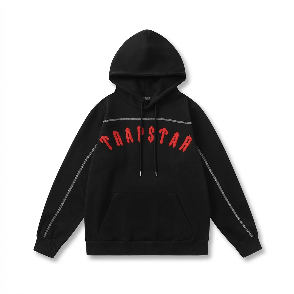 Trapstar Letter Style Black Hoodie