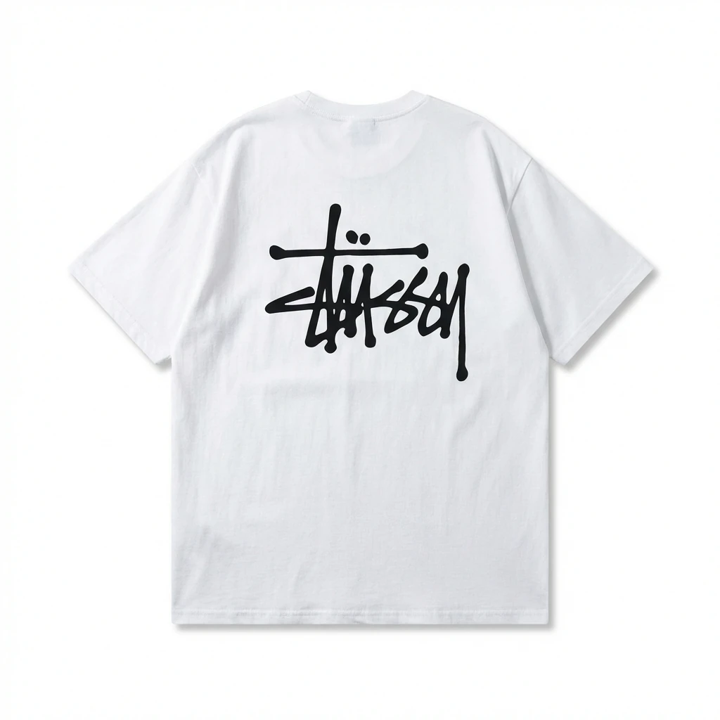 Stussy basic graffiti-style white T-shirt