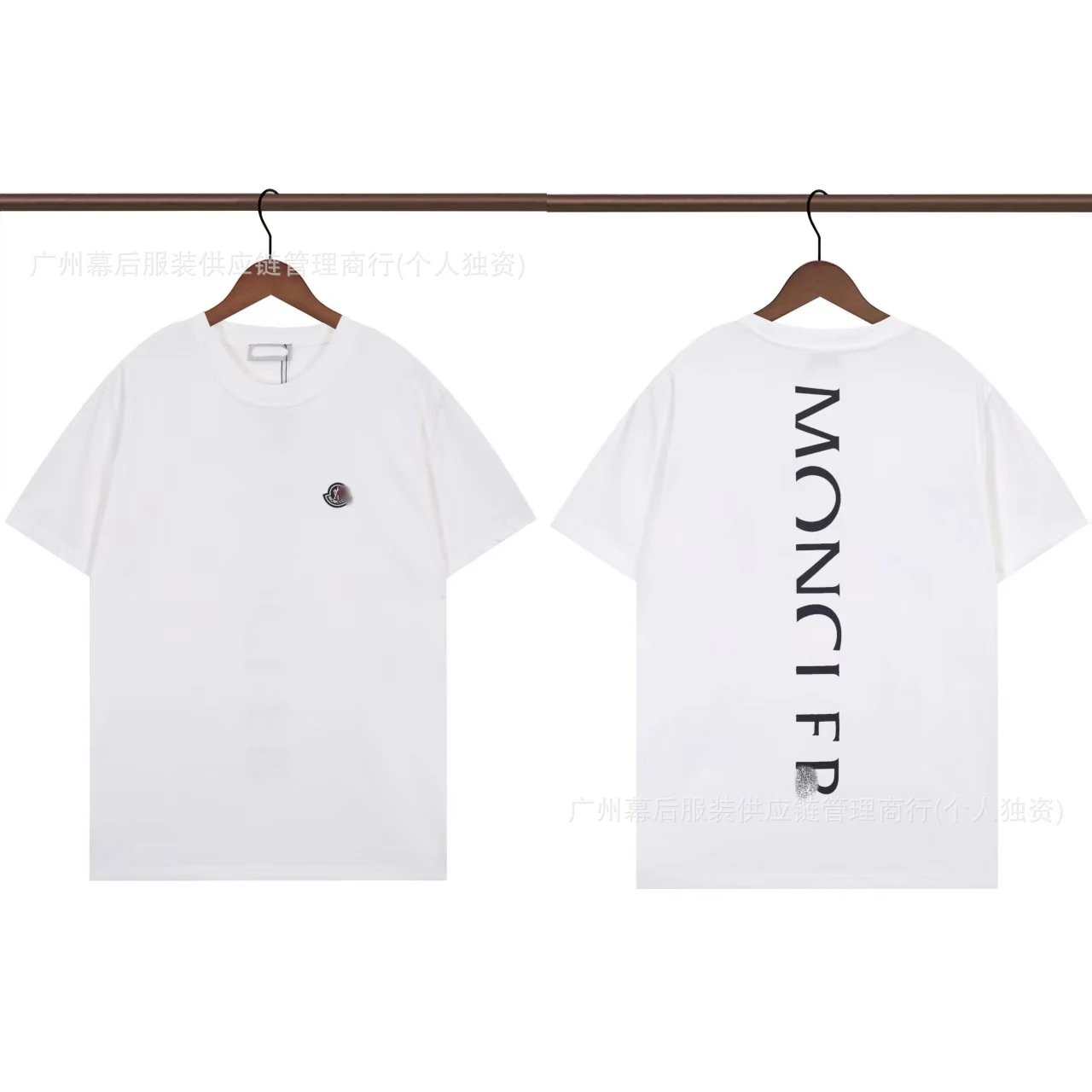 Moncler Letter Print Trendy Style White T-Shirt