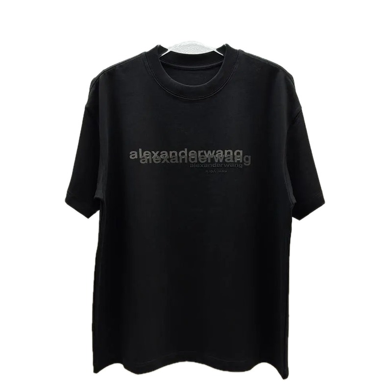 Alexander Wang Letter Print Trendy & Cool Black T-Shirt