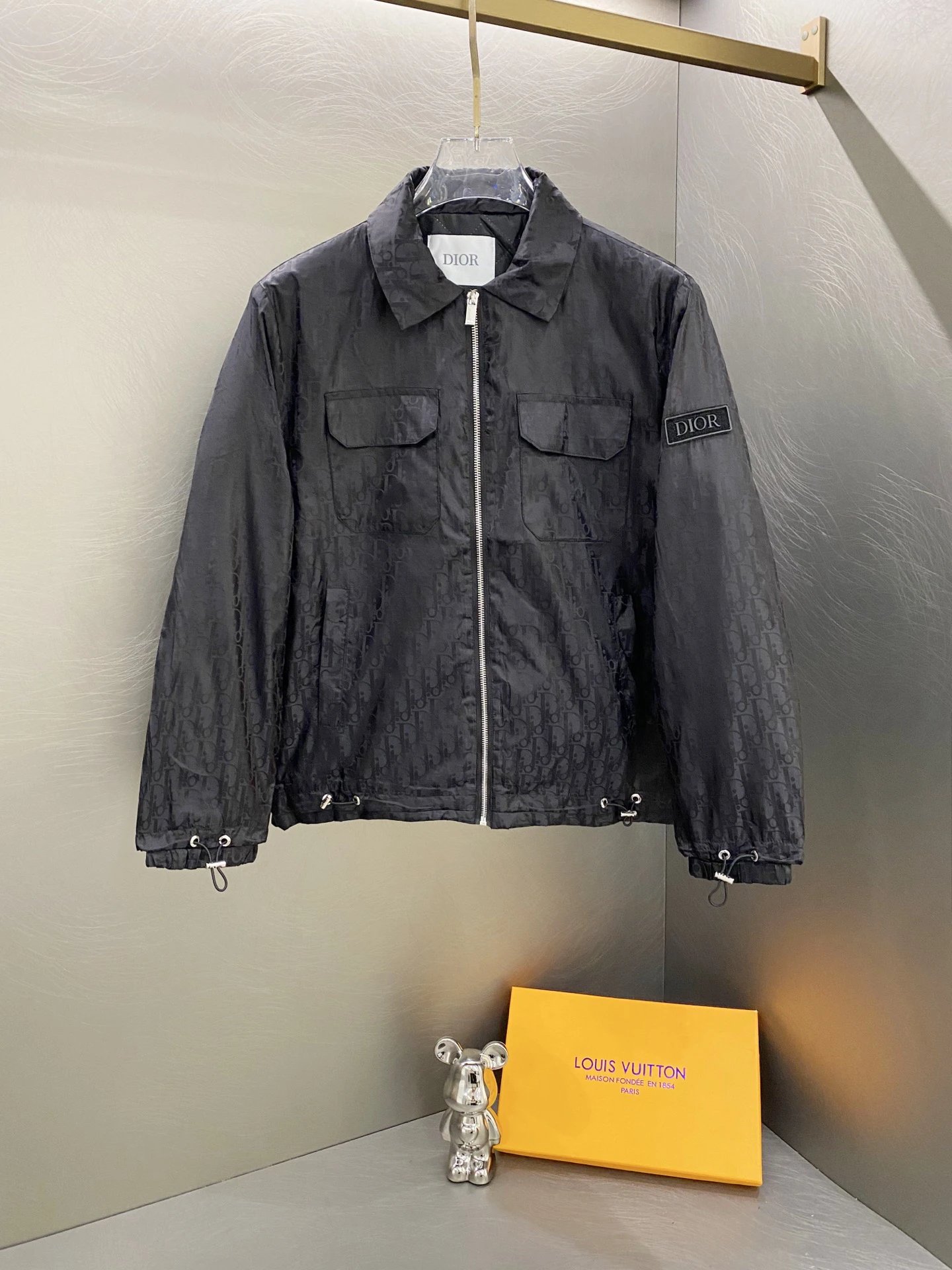 Louis Vuitton Monogram Field Jacket in Black - tonal patterning
